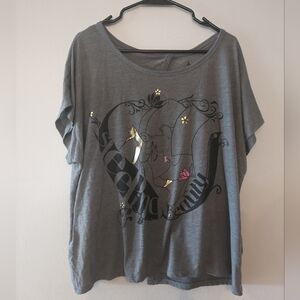 Disney Sleeping Beauty Aurora Graphic Tee Open Back Oversized Top Size Large